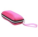 GU Angqi Elegant Portable Zipper Eye Glasses Sunglasses Hard Case Protector Box Pink