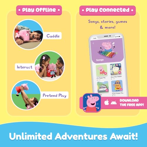 Shifu Peppa Pig Toy | Singing & Talking Plush | Interactive Soft Toy for Kids 3+ | Bluetooth Play with Rhymes, Stories & Pretend Play | Birthday Gift for Girls & Boys 3