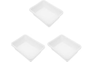 ULTECHNOVO 3Pcs Lab Trays 9.25X6.88X8.26 Inch Leak-Proof Plastic Laboratory Trays for Chemical Experiments Storage and Utility Organization
