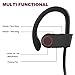 Bestfy Bluetooth Headphones, Wireless Earbuds Sports Sweatproof Earphones with Mic for Running, Sports(Bluetooth 4.1, Secure Ear Hooks Design with Cable Clips, CVC 6.0 Noise Cancelling)-Black