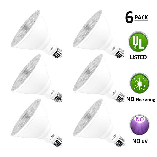 Par38 LED Bulbs, Tanbridge Dimmable Indoor and Outdoor, LED Flood Light Bulb, 18W (180W Equivalent), E26 Base, 5000K Daylight, 60° Beam Degrees, Par38, Energy Star (6 Pack)