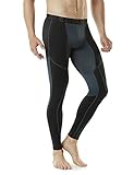 TM-MUP79-BKH_Large Tesla Men's Mesh-Panel Compression Pants Baselayer Cool Dry Sports Tights Leggings MUP79