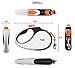 TUG 360° Tangle-Free Retractable Dog Leash with Anti-Slip Handle | 16 ft Strong Nylon Tape | One-Handed Brake, Pause, Lock (Small, White/Orange)