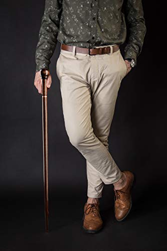 Natural Wood Walking Stick -36'' Inch - Handcrafted Walking Cane for Men or Women - Solid Hand Carved Wood Hiking Sticks, Elegant