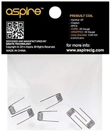 Genuine Aspire Kanthal AF Clapton Pre Built Coils 0.8-0.9 Ohm 6 Pcs Per Pack No Nicotine