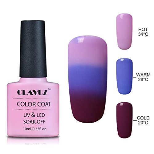Gel Nail Polish,CLAVUZ Soak Off Color Changing Nail Lacquer Nail Art Manicure 10ML