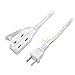 [UL Listed] Cable Matters 16 AWG 2 Prong Extra Long Extension Cord 25 ft, 13A 3-Outlet Extension Cords with Tamper Guard, 13 Amp, 1625 Watts, White