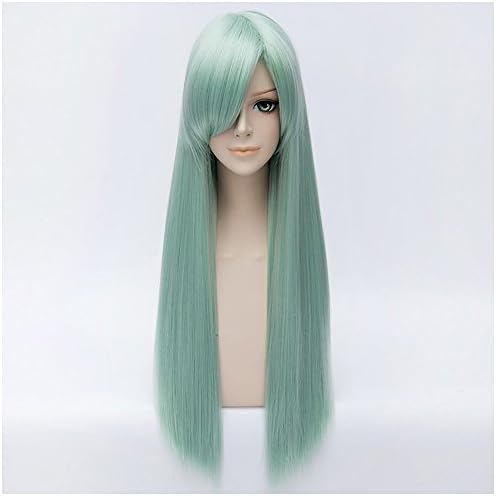 Anime Long Straight Green Cosplay Costume Party Wig+free Wig Cap