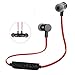Smartech Wireless Bluetooth Sport Earphones Headset In Ear Magnetic Stereo Noise Cancelling Sweatproof Bluetooth Super Bass Earbuds Headsets Headphones with Mic for Smart Cell Phones Devices (Red)