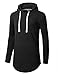 URBANCREWS Mens Hipster Hip Hop Elong Pullover Hoodie Shirts Black Medium