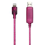 Pilot Electronics EL-1402P Electroluminescent V2 Charge/Sync iPhone 5 Cable, Pink