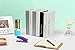 Unique Office Bookends - Modern Brand Design Metal Book Ends for Large and Tall Books (White)