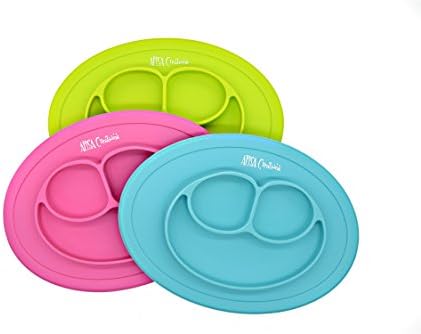 One-Piece Baby Plate/Mini Silicone Placemat for Babies Toddlers and Kids,BPA-Free FDA Approved Strong Suction Plates, Dishwasher and Microwave Safe By Arsa Creations (pink)