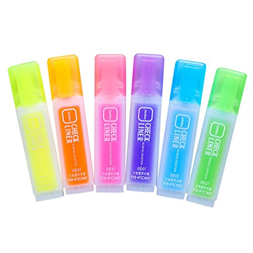 Rumas 6Pcs Board Tip Mini Marker Pens, Acid Free Scented Highlighter Pens for Sketching Underlining Illustration Art Lessons, Assort Colored (Multicolor)
