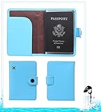 HAKACC RFID Blocking Passport Cover Compact Case Holder Wallet,Prevent Degaussing, Blue