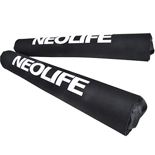 Neolife Aero Round Roof Rack Pads for Car Surfboard Kayak SUP Snowboard Racks 19 Inch Long Black [Pair]