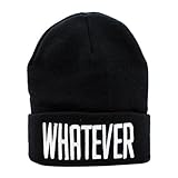 Cap ,BeautyVan Vintage Fashion Winter Black Whatever Beanie Hat And Snapback Cap (Black)