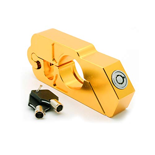 Soosee Motorcycle Lock - Universal  alloy CNC Motorcycle Handle Throttle Grip Security Lock with 2 Keys to Secure a Bike, Scooter, Moped or ATV in Under 5 Seconds (Gold) - Thumbnail 5