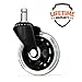 Replacement Office Chair Wheels (Set of 5) Premium Office Chair Casters For All Hard Surfaces; Rollerblade Wheel Casters For Chairs