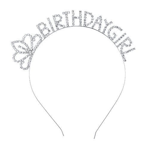 Dczerong kids girl birthday tiara headband birthday hair band hea…