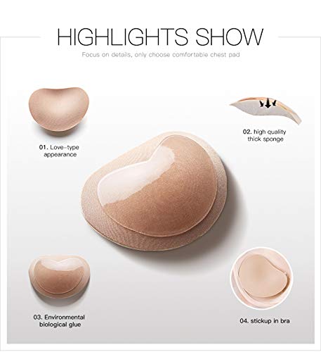 Silicone Push Up Adhesive Sticky Bra Inserts Reusable Backless Strapless Invisible Breathable Breast Pads - Nude