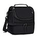 Dual Compartment Insulated lunch Bag, Double Deck Reusable Insulated Lunch Tote Bag for Adult with Removable Divider for Work,Office,School,Picnic,Camping(6 Cans)