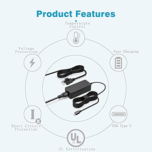 65W USBTypeC Charger Fit for DellLatitude 7410 5520 5420 5320 9410