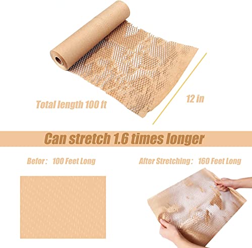 SZSYumUnion - Honeycomb Quilted Packaging Paper Roll, Perforated Packaging, Packaging Wrapping for Home Moving, Tearable Shipping, Bubble Wrap Alternative (30cmX30m)