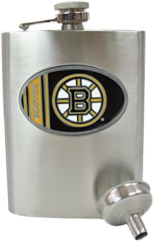 Official National Hockey League Fan Shop Authentic NHL Stainless Steel 8oz Flask (Boston Bruins)