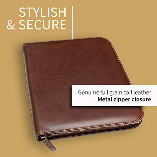 Maruse Personalized Italian Leather Executive Padfolio, Leather