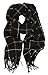 Love Lakeside-Men's Cashmere Feel Winter Plaid Scarf Black & White #10