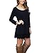 Songbai Women's Short Sleeve T-Shirt Casual Loose Fit Tunic Swing Dress Black L