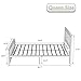 Amooly Queen Metal Bed Frame with Wood Headboard Platform Bed Frame/Strong Slat Support/Easy Assembly/Box Spring Optional