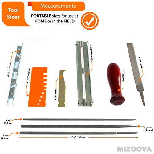 Mizoova - Kettensägen Schärfer 10 Teilig Schärfgerät Kit mit Rundfeilen 4.0-4.8 - 5.5 mm – Bild 6