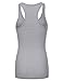 JJ Perfection Women's Solid Ribbed Knit Stretch Racerback Tank Top HGREY M