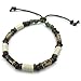KONOV Mens Womens Ceramic Rope Bracelet, Tribal, Fit 7-9 inch Adjustable, Green Brown
