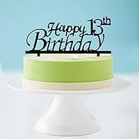 Happy 13th Birthday Cake Topper Black Acrylic Cake Topper 13th