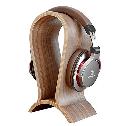 [New Version] ONEGenug Headset Stand Gaming Headphone Display Holder Hanger Wooden Walnut for Sennheiser/Audio-Technica/AKG/ Beyerdynamic/Logitech / HyperX/Sony PS4 Headphones et.