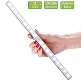 Rechargeable Motion Sensing LED Night Light Lofter Wireless 18 LED Closet Light Aluminum Motion Sensor Cabinet lights for Bedroom, Kitchen, Washroom