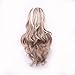 Women's Long Wavy Curly Wig Full Hair Wig Blonde Mixed Brown