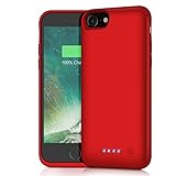 Battery Case for iPhone 8/7,6000mAh Rechargeable Charger Case Portable External Battery Pack for Apple iPhone 7/8 Protective Charging Case Battery Power Bank (4.7 Inch) (Red)