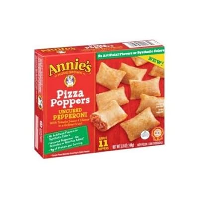 Annies Homegrown Uncured Pepperoni Pizza Poppers, 5 Ounce -- 9 per case.