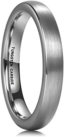 3mm Domed Tungsten Carbide Ring Blue/Rose Gold/Silver Wedding Band