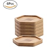 T4U 3 Inch bamboo White Six Sides Bamboo Tray Sandy beige Set of 6