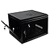 Makom 6U Wall Mount Network Server Data Cabinet Enclosure Rack Glass Door Wallmount Locking with Key Set (Black)