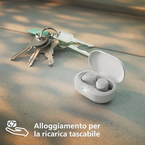 TAT1209WT Cuffie auricolari Bluetooth True Wireless - Auricolari piccoli, Valore importante, Audio naturale con bassi dinamici, Chiamate chiare y Alloggiamento per ricarica tascabile - Bianco