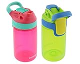 Contigo Kids Autoseal Gizmo Water Bottle, 14oz (Cherry Blossom/Chartreuse) - 2 pk