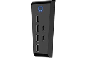 PS5-6 Ports USB Hub - Includes 4 x USB 2.0 and 2 x USB Type C (PS5)