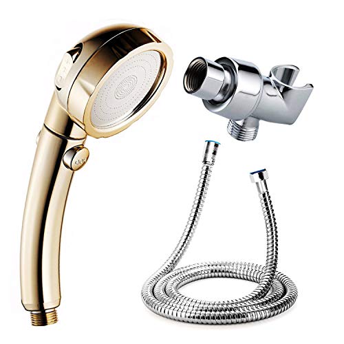 Nosame Shower with Hose Holder,High Pressure Handheld Shower Head with ON/Off Pause Switch 3-Settings Water Saving Showerhead, Chrome Finish Bathroom Shower Accessories - Thumbnail 7