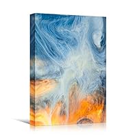 Canvas Wall Art Colored Gas Abstract Colorful Decorative Elements Mixed Media Multicolor Swirly - 12x18 inches